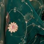 Green Pure Chiffon Chanderi Work Saree | Real Silver Aari & Jaal Work | Jaipurio Luxury Collection